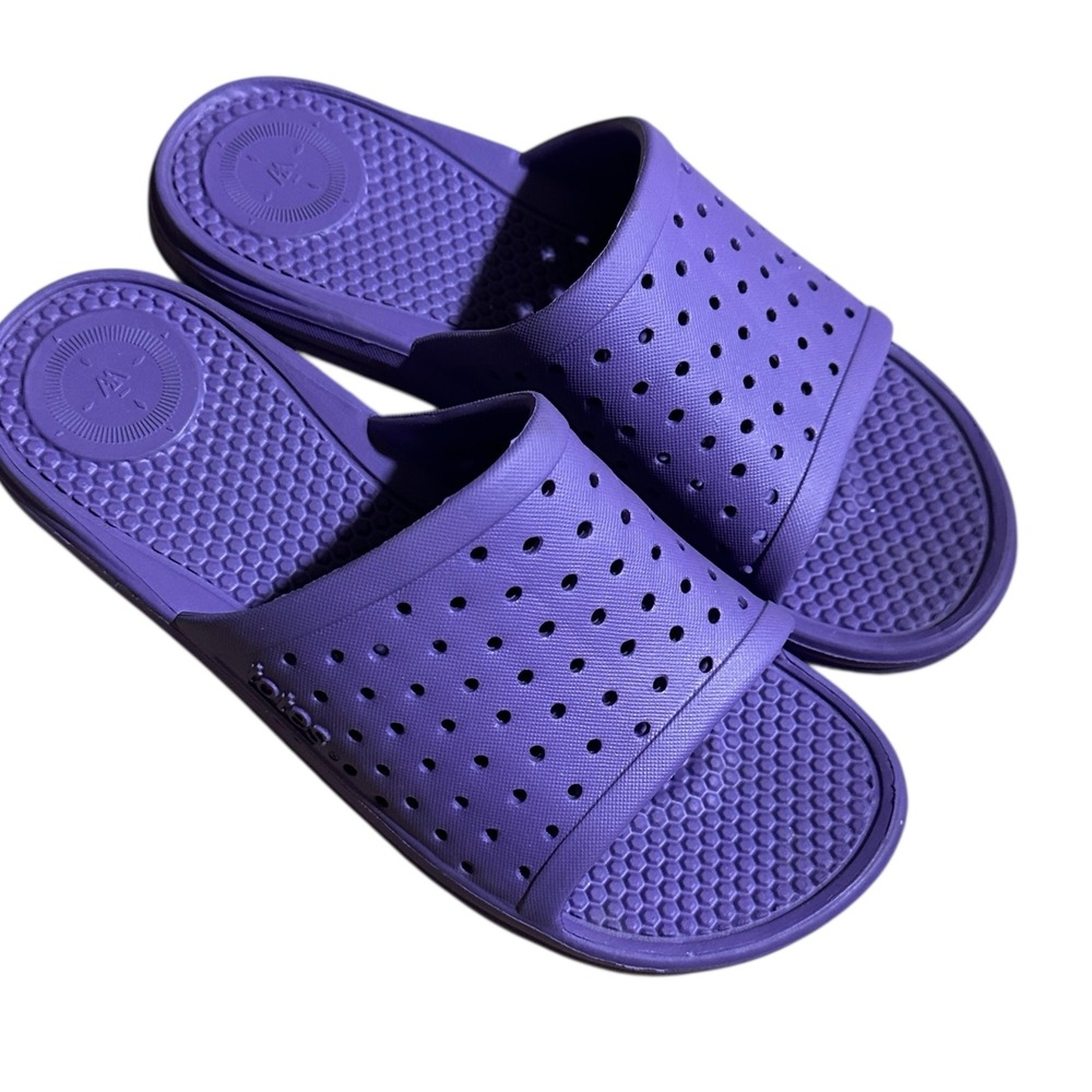 Totes Everywear Slides Sz 4-5 Purple Comfort Honeycomb Footbed Lightweight Women